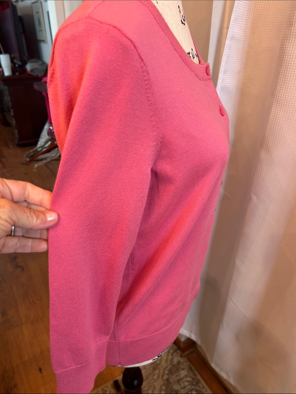 Talbots Pink Pima Cotton Button-Front Cardigan, Small, 3/4 Sleeve, NWOT - Picture 7 of 7